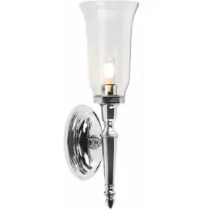 image of Loops - IP44 Wall Light Tall Clear Glass Shade LED Included Polished Chrome LED G9 3.5W