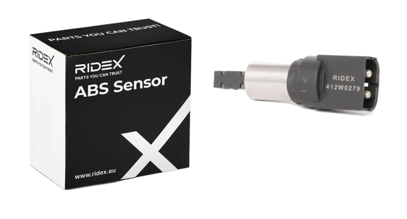 Image of RIDEX 412W0279 ABS Sensor Rear Axle both sides Sensor,wheel speed (412)