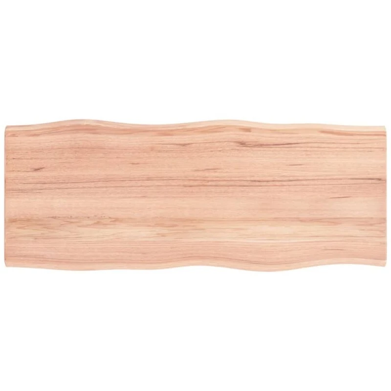 Image of VIDAXL Table Top Light Brown 100x40x2cm Treated Solid Wood Oak Live Edge Vidaxl 8720845816681