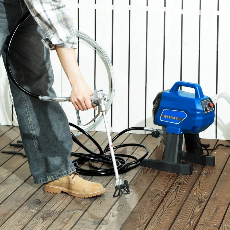 Image of HOMCOM HOMCOM Airless Paint Sprayer, Wall Spray Gun for DIY Painting, 200 Bar in Dark Blue Dark Blue One Size Unisex 5063603066915