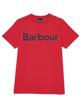 Image of Barbour Boys Essential Logo T-Shirt - Red, Size 12-13 Years