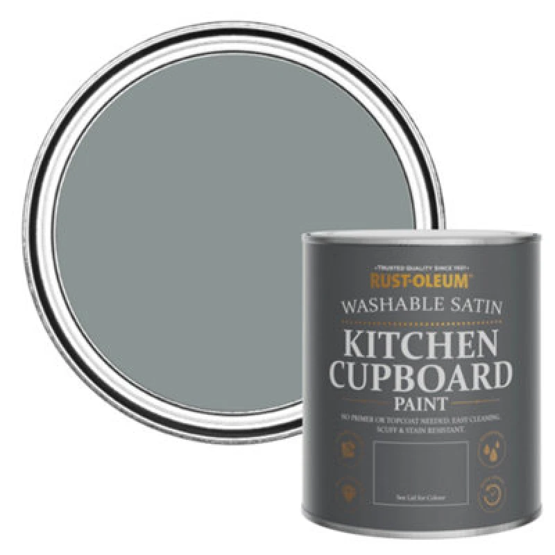 Image of Rust-Oleum Slate Satin Kitchen Cupboard Paint 750Ml