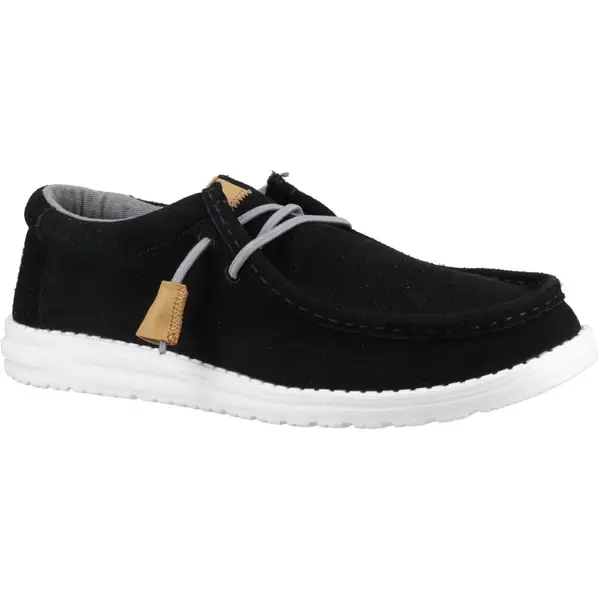 image of Hey Dude Mens Wally Craft Slip On Trainers Shoes - UK 10 Black male GDE2667BLK10