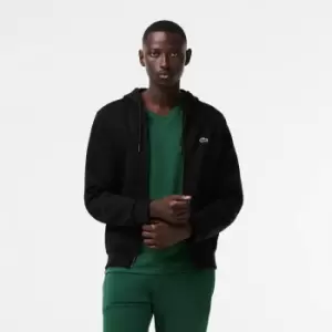 Image of Mens Lacoste Kangaroo Pocket Fleece Sweatshirt Size 2 - XS Black