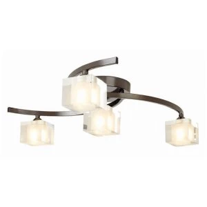 Image of Robert Dyas Village At Home Ice 4-Bulb Ceiling Light - Pewter
