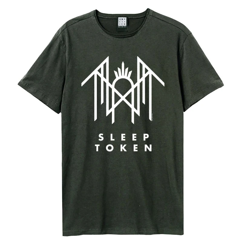Image of Amplified Amplified Men Crystalina Logo Sleep Token T-Shirt in Charcoal Size: X-Small Charcoal XS Male 5063574759601