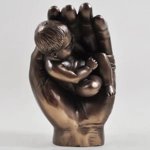 image of A Little Handfull Baby Cold Cast Bronze Sculpture