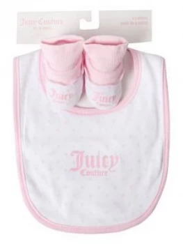 image of Juicy Couture Baby Girls Bib And Booties Set - White