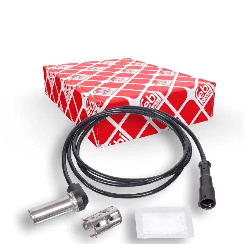 Image of FEBI BILSTEIN 45824 ABS Sensor Front Axle Right, with bush Sensor,wheel speed (412)