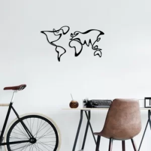 Image of World Map 15 Black Decorative Metal Wall Accessory
