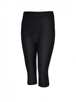 image of Dare 2b Womens Worldy Gel Cycling Capri - Black, Size 12, Women