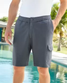 Image of Cotton Traders Mens Jersey Cargo Shorts in Grey