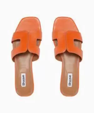 Dune Orange 'Loupe' Block Heel Mule Slippers - 3