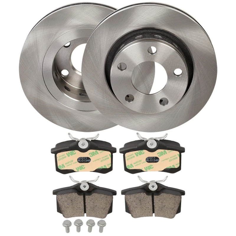 Image of RIDEX 3405B1836 Brake disc and pads set Rear Axle, Brake Disc Type: Vented, not prepared for wear warning indicator Brake Set,disc brakes (3405)