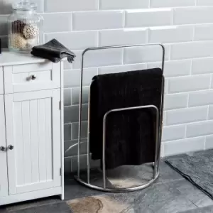 Image of Bath Vida 3 Tier Towel Stand Curved - Silver