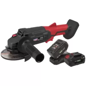 Image of Sealey CP20VAGBKIT Cordless Angle Grinder Kit Ø115mm 20V 4Ah SV20 ...