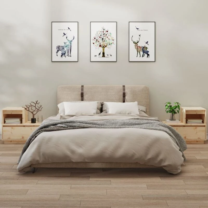 Image of VIDAXL Bedside Cabinets 2 pcs 60x34x51cm Solid Wood Pine Vidaxl 8720286923566