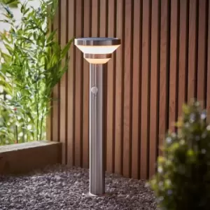 Image of Vogue Leif 50cm Outdoor Solar PIR Floor Light Silver