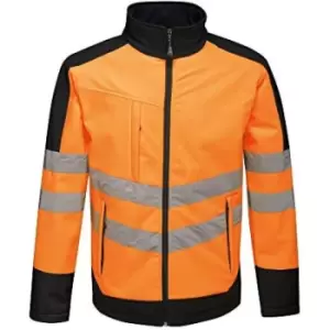Image of Regatta Unisex Hi Vis Pro Reflective Softshell Work Jacket (M) (Orange/Navy) - Orange/Navy