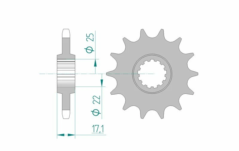 Image of AFAM Steel Standard Front Sprocket 20405 - 525