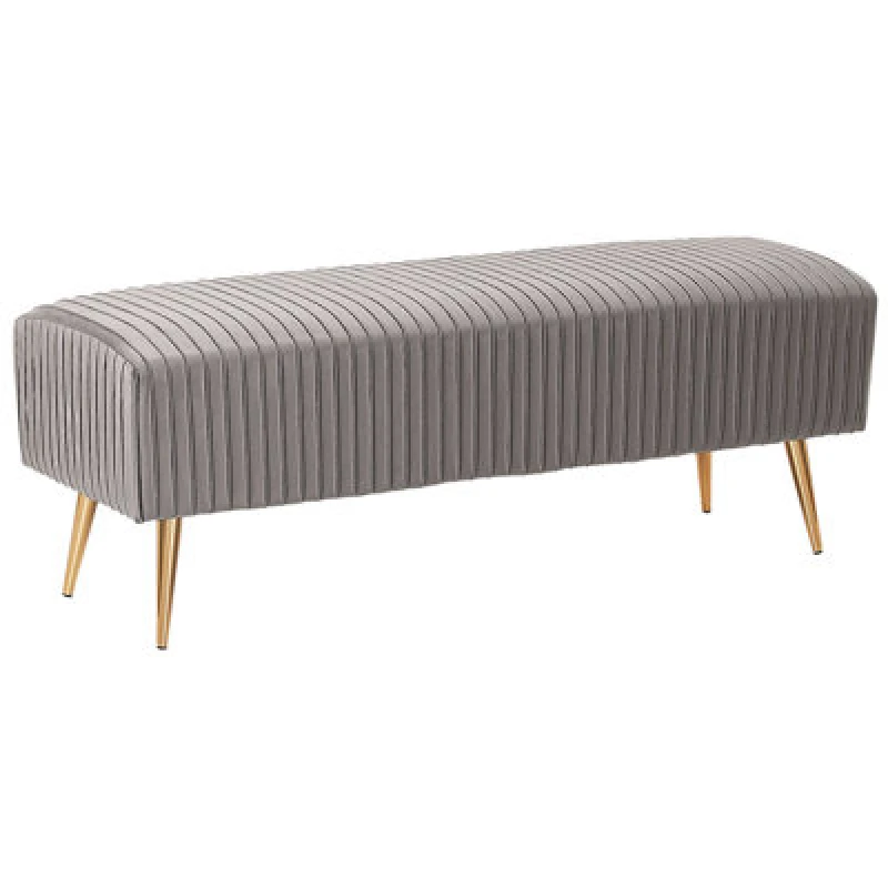 Image of Beliani Bench Paterson Velvet Light Grey