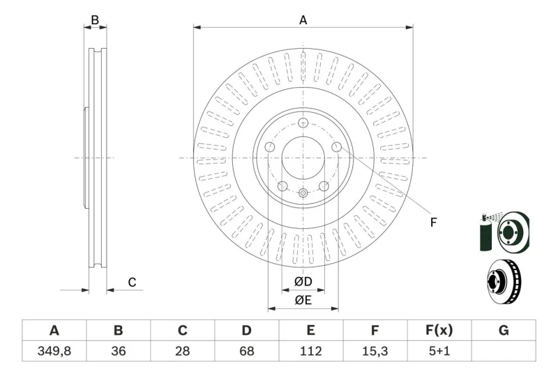 Image of Brake disc Bosch 0 986 479 E41