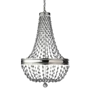 Image of 8 Bulb Chandelier LIght Highly Polished Nickel LED E14 60W