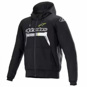 Image of Alpinestars Chrome Ignition Hoodie Black Yellow Fluo XL