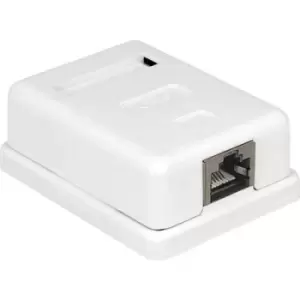Image of Delock 86169 Network outlet Surface-mount, Assembly Insert with main panel and frame CAT 6 1 port White