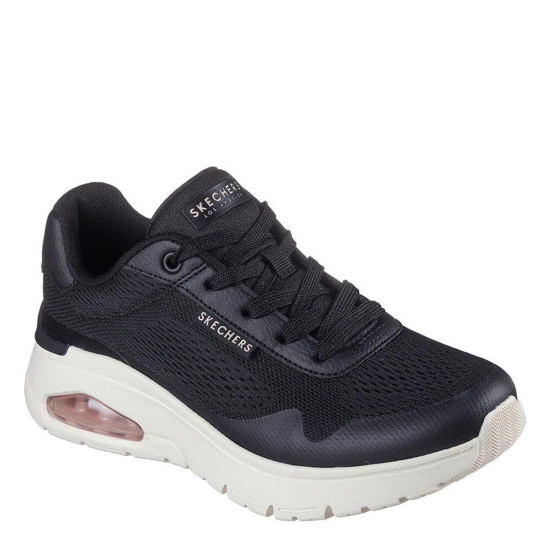 Image of Skechers Womens Hot Melt and Mesh Fashion Runners Black/White female 4 (37)