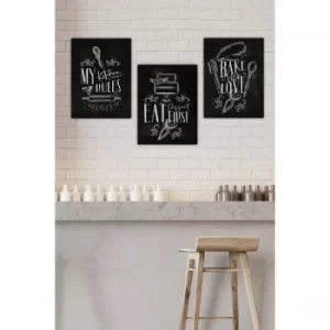 Image of MDF0096 Multicolor Decorative MDF Painting (3 Pieces)