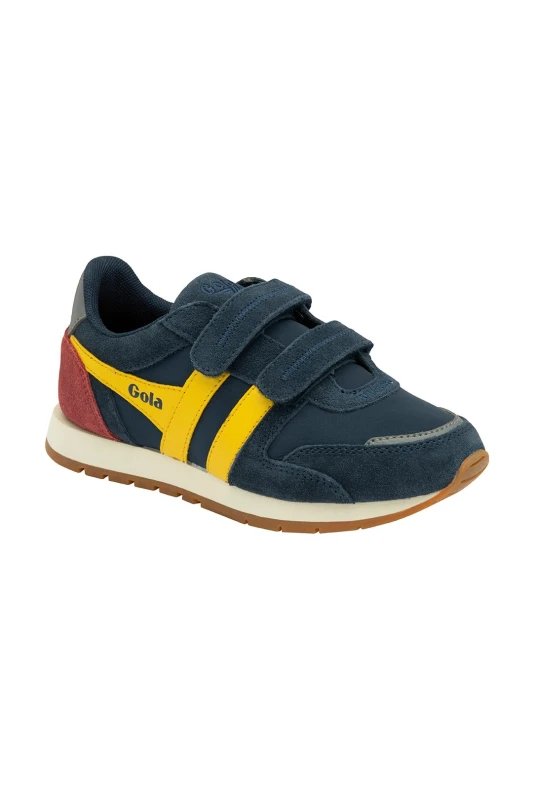 Image of Gola Classics 'Austin' Kids Strap Trainers in Navy Size: 1 Navy Unisex 1