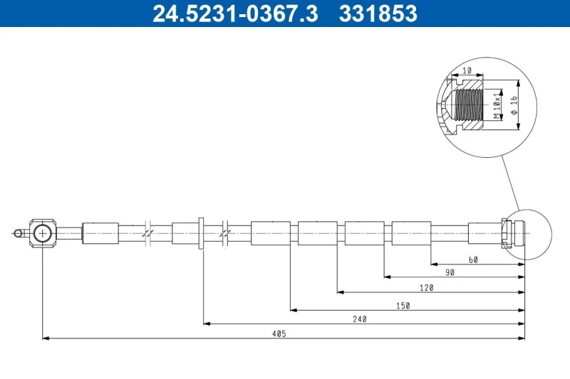 Image of Brake hose ATE 24.5231-0367.3