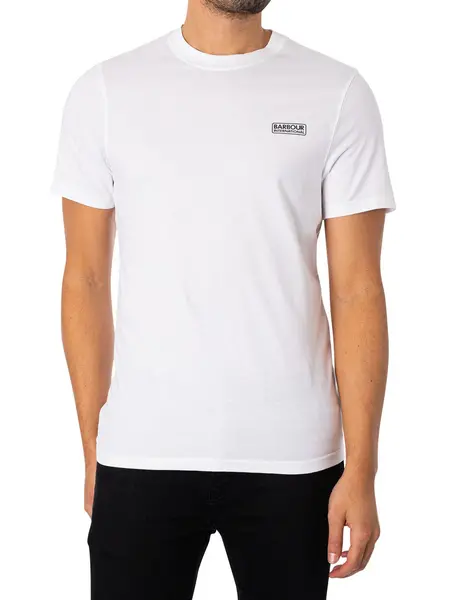 Image of Barbour International Small Logo Slim T-Shirt White/Black M
