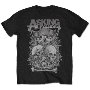 Image of Asking Alexandria - Skull Stack Unisex Large T-Shirt - Black