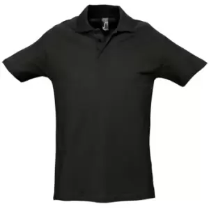 Image of SOLS Mens Spring II Short Sleeve Heavyweight Polo Shirt (3XL) (Black)