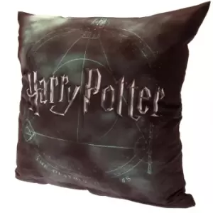 Image of Harry Potter Deathly Hallows Filled Cushion (One Size) (Grey/Green)