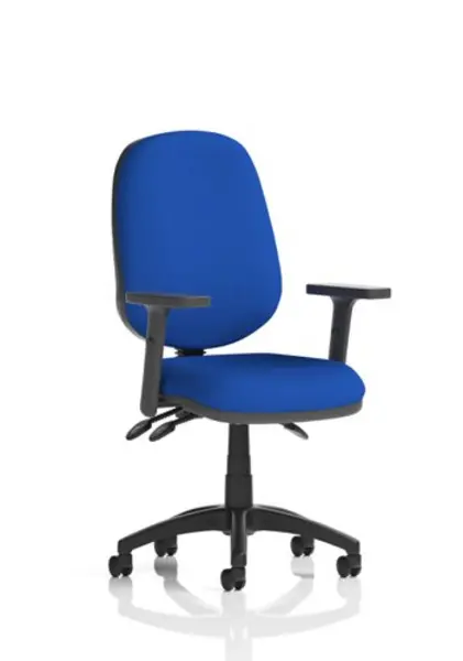 Image of Eclipse III Lever Task Operator Chair Bespoke With Height Adjustable Arms In Admiral Blue