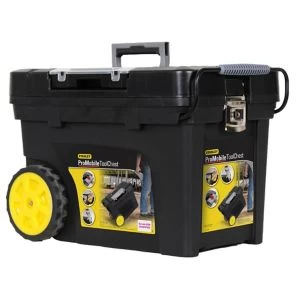 image of Stanley 24" Plastic 4 Compartment Tool Chest Black & Yellow