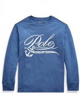 image of Ralph Lauren Boys Long Sleeve Polo Graphic T-Shirt