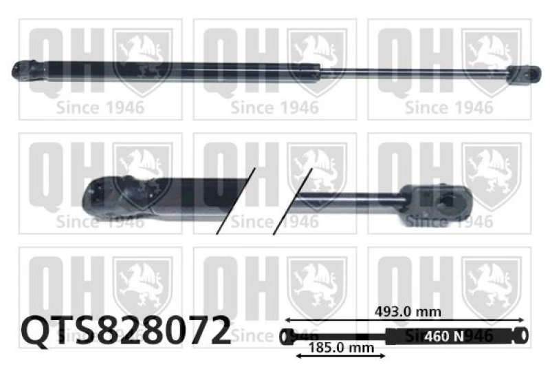 Image of QUINTON HAZELL Tailgate strut QUINTON HAZELL QTS828072