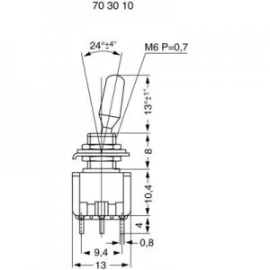 image of Miyama MS 500 BC E Toggle switch 125 V AC 6 A 1 x OnOffOn momentary0momentary