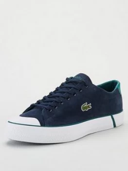 Image of Lacoste Gripshot Canvas Trainers - Navy, Size 6, Men