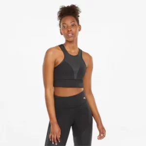 image of PUMA Moto Womens Training Bra Top Shirt, Black, size Large, Clothing