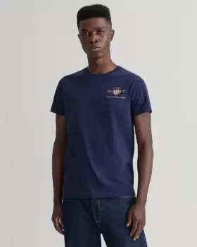 Image of GANT Men Archive Shield Embroidery T-Shirt (XXXL) Blue