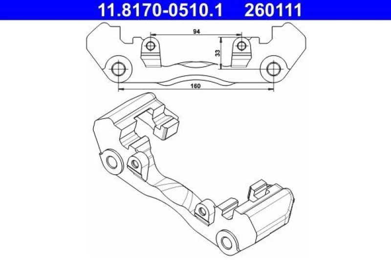 Image of ATE 11.8170-0510.1 Caliper Bracket Carrier,brake caliper (1009)