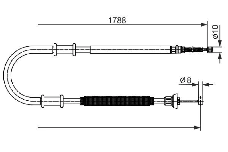 Image of Bosch 1 987 482 590 Brake Cable 1788mm Cable,parking brake (124)