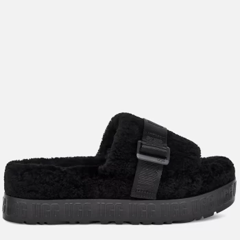 image of UGG Womens Fluffita Sheepskin Slide Slippers - Black - UK 5