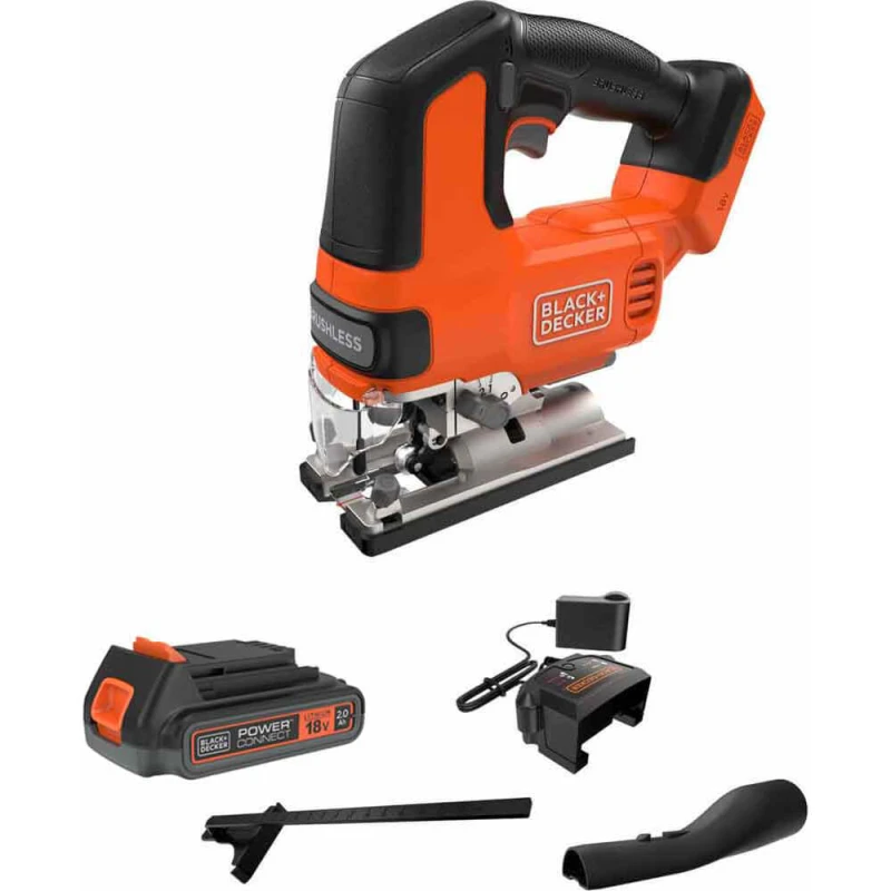 Image of Black and Decker BLCJS78 18v Cordless Brushless Jigsaw 1 x 2ah Li-ion Charger No Case BLCJS78E2