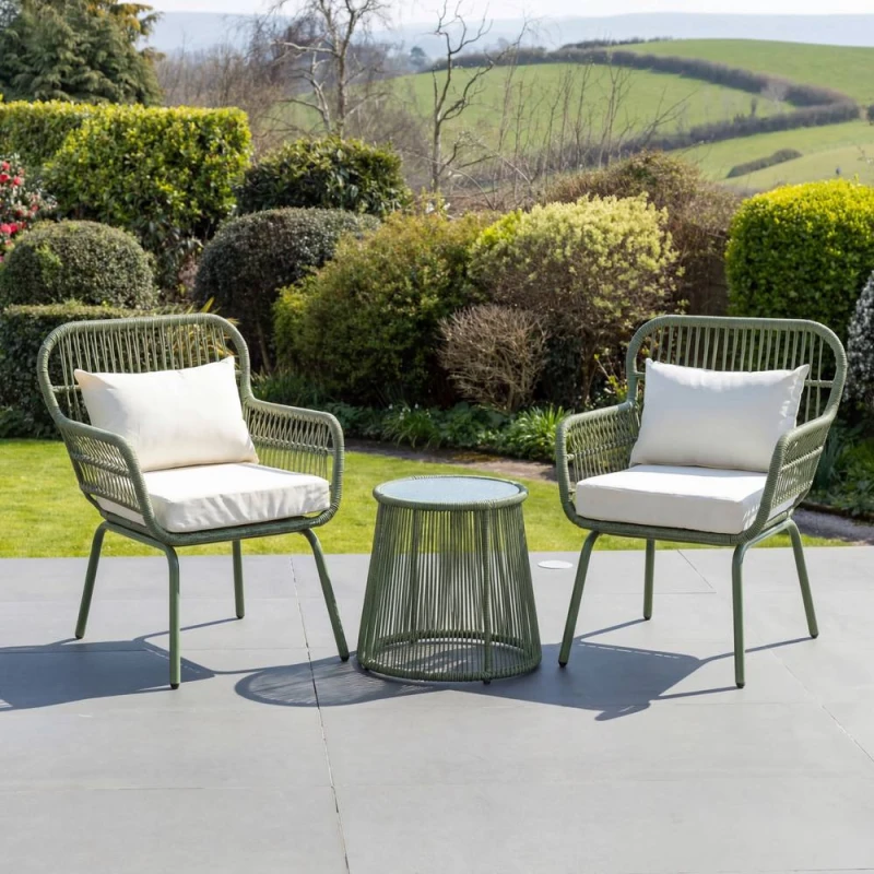 Image of Artemis Home Carbini 3 Piece Patio Bistro Set in Green Green Unisex